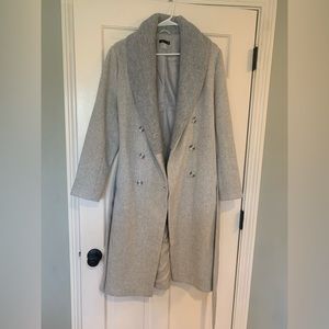 Gray Sweater Collar Wrap Coat, size 6